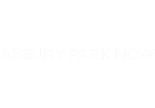 Asbury Park Now white logo.